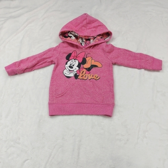Disney Other - DISNEY MINNIE MOUSE LOVE INFANT PINK PULLOVER COTTON BLEND HOODIE SIZE 12 MONTHS